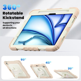 Pachet complet Sigloo 360° pentru iPad Air 11, iPad Air 5/4 (10.9 inch) - Husa cu folie, suport rotativ, suport creion si curea umar - Roz
