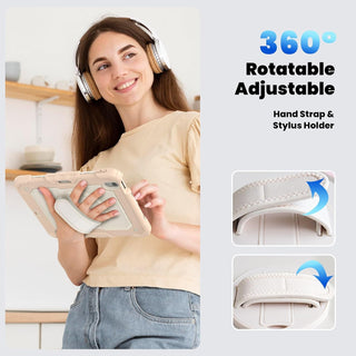 Pachet complet Sigloo 360° pentru iPad Air 11, iPad Air 5/4 (10.9 inch) - Husa cu folie, suport rotativ, suport creion si curea umar - Roz