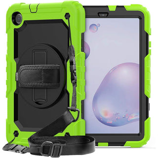 Pachet 360 pentru tableta Samsung Galaxy Tab A 8.4" 2020 (SM-T307/T307U) – husa Sigloo cu folie inclusa, curea de umar si suport rotativ, Verde