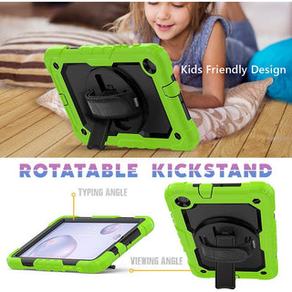 Pachet 360 pentru tableta Samsung Galaxy Tab A 8.4" 2020 (SM-T307/T307U) – husa Sigloo cu folie inclusa, curea de umar si suport rotativ, Verde
