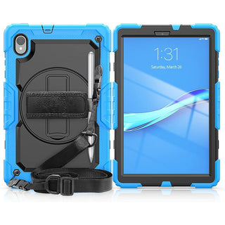 Pachet 360 Sigloo, pentru Lenovo Tab K10/Tab M10 Plus(TB-X606), 10.3", cu suport kickstand, curea de umar si folie de protectie, Albastru