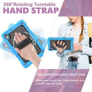 Pachet 360 Sigloo, pentru Lenovo Tab K10/Tab M10 Plus(TB-X606), 10.3", cu suport kickstand, curea de umar si folie de protectie, Albastru