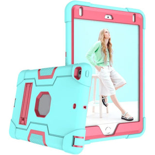 Husa Sigloo pentruiPad 9.7” ((iPad 5/6, Air 2, Pro 9.7)) – Antisoc si Antizgarieturi cu Suport integrat – Verde deschis + Roz Trandafir