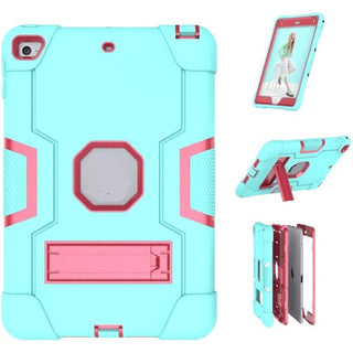 Husa Sigloo pentruiPad 9.7” ((iPad 5/6, Air 2, Pro 9.7)) – Antisoc si Antizgarieturi cu Suport integrat – Verde deschis + Roz Trandafir