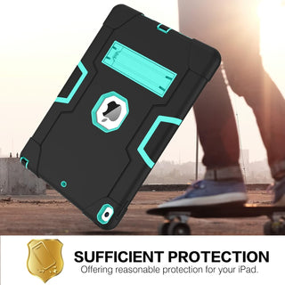 Husa Sigloo pentru iPad 9.7" (iPad 5/6, Air 2, Pro 9.7)– Antisoc si Antizgarieturi cu Suport integrat – Negru + Menta verde