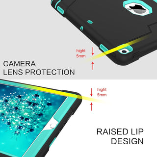 Husa Sigloo pentru iPad 9.7" (iPad 5/6, Air 2, Pro 9.7)– Antisoc si Antizgarieturi cu Suport integrat – Negru + Menta verde