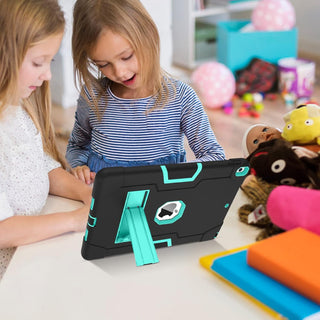 Husa Sigloo pentru iPad 9.7" (iPad 5/6, Air 2, Pro 9.7)– Antisoc si Antizgarieturi cu Suport integrat – Negru + Menta verde