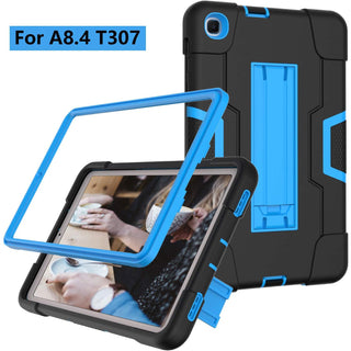 Husa Sigloo pentru Samsung pentru tablet Samsung Galaxy Tab A 8.4" 2020 (SM-T307/T307U), Suport Kickstand, Design Rezistent – Negru cu albastru
