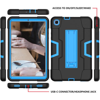 Husa Sigloo pentru Samsung pentru tablet Samsung Galaxy Tab A 8.4" 2020 (SM-T307/T307U), Suport Kickstand, Design Rezistent – Negru cu albastru