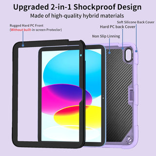 Husa Sigloo pentru iPad 9.7" (iPad 5/6, Air 2, Pro 9.7) cu Suport Aripi de Fluture, Suport Creion, Protectie Rigida Antisoc – Mov