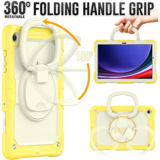 Husa Shockproof Armor pentru Samsung Galaxy Tab A8 (X200/X205), 10.5", Sigloo, stand Built-in, Protectie 360, Alb Galben