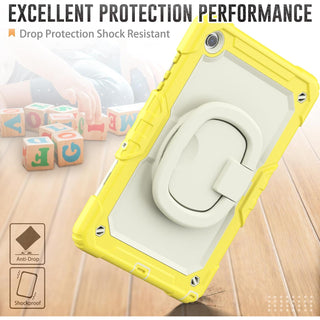 Husa Shockproof Armor pentru Samsung Galaxy Tab A8 (X200/X205), 10.5", Sigloo, stand Built-in, Protectie 360, Alb Galben