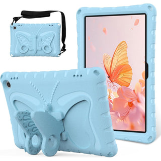 Husa Shockproof Armor pentru Samsung Galaxy Tab A8 (X200/X205), 10.5", Sigloo, stand Built-in, Protectie 360, Albastru Fluture