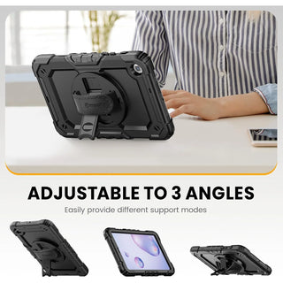 Pachet 360 pentru tableta Samsung Galaxy Tab A 8.4" 2020 (SM-T307/T307U) – husa Sigloo cu folie inclusa, curea de umar si suport rotativ, Negru