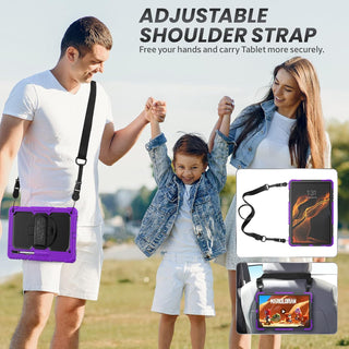 Pachet 360° Sigloo pentru pentru Samsung Galaxy Tab S10 Ultra, S9 Ultra, S8 Ultra, 14.6", Husa Shockproof Armor cu Folie integrata, Mov