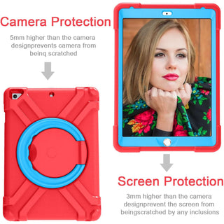 Husa Sigloo pentru iPad 9.7", Compatibila iPad 6 (2018), iPad 5 (2017), iPad Air & Air 2, cu Suport Rotativ, Protectie Antisoc, Rosu