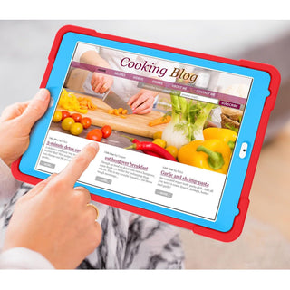 Husa Sigloo pentru iPad 9.7", Compatibila iPad 6 (2018), iPad 5 (2017), iPad Air & Air 2, cu Suport Rotativ, Protectie Antisoc, Rosu