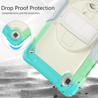 Pachet 360 pentru Samsung Galaxy Tab A7 Lite(SM-T220/T225), 8.7", Sigloo, husa cu folie de protectie si curea de umar, suport 360, albastru