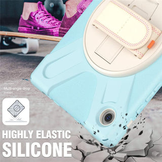 Husa Shockproof Armor pentru Samsung Galaxy Tab A7 (SM-T500/T505/T507), 10.4", Sigloo, stand Built-in, Protectie 360, Curea de umar, Bleu