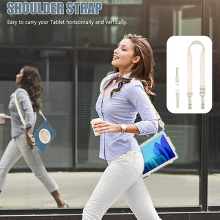 Husa Shockproof Armor pentru Samsung Galaxy Tab A7 (SM-T500/T505/T507), 10.4", Sigloo, stand Built-in, Protectie 360, Albastru cu Crem
