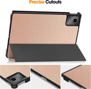 Husa Slim Sigloo, Smart Cover, Trifold, pentru Lenovo Tab M11 2024 (TB-330FU/TB-330XU/TB-331FC), 11",  Pink Gold