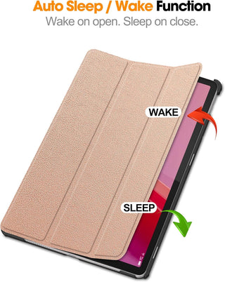 Husa Slim Sigloo, Smart Cover, Trifold, pentru Lenovo Tab M11 2024 (TB-330FU/TB-330XU/TB-331FC), 11",  Pink Gold