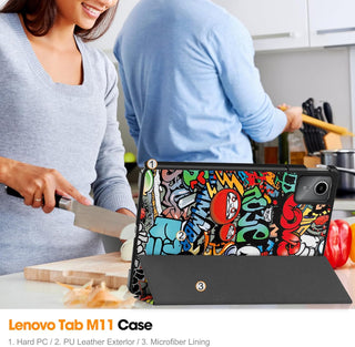 Husa Slim Sigloo, Smart Cover, Trifold, pentru Lenovo Tab M11 2024 (TB-330FU/TB-330XU/TB-331FC), 11",  Graffity