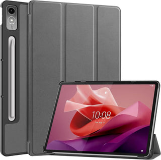Husa tableta Lenovo Tab P12 (TB370FU) 12.7 inch, 2023, functie sleep/wake-up, ultralight de tip stand, Sigloo, Grey
