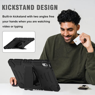 Husă Shockproof Armor pentru Samsung Galaxy Tab A11+/A9+(2025/2023), 11", Sigloo, stand Built-in, Protectie 360, Negru