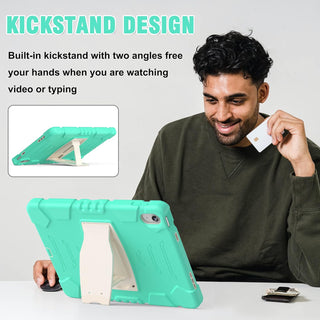 Hus? Shockproof Armor pentru Samsung Galaxy Tab S6 Lite (P610/P 613/P615/P619), 10.4", Sigloo, stand Built-in, Protectie 360, Verde Aprins