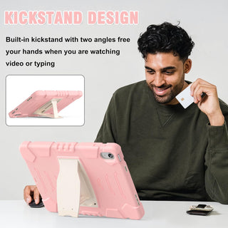Hus? Shockproof Armor pentru Samsung Galaxy Tab A9, 8.7", Sigloo, stand Built-in, Protectie 360, Roz