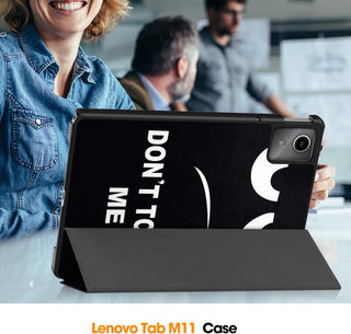 Husa Slim Sigloo, Smart Cover, Trifold, pentru Lenovo Tab M11 2024 (TB-330FU/TB-330XU/TB-331FC), 11", Don't Touch Me
