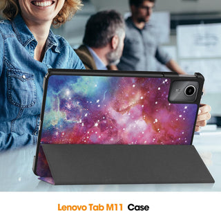Husa Slim Sigloo, Smart Cover, Trifold, pentru Lenovo Tab M11 2024 (TB-330FU/TB-330XU/TB-331FC), 11", Galaxy