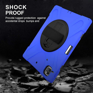 Husa Sigloo pentru iPad Air13 (2024/2025), iPad Pro 12.9'' (2020/2021/2022), Antisoc, Antipraf, cu Stand rotativ – albastru