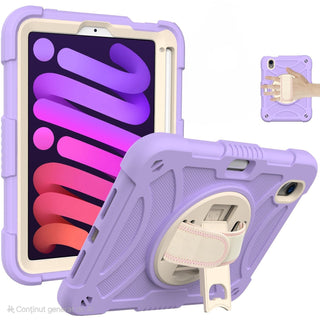 Husa de Protectie pentru iPad Air 11/ Air5, Antisoc, Suport 360°, Suport SmartPEN, Carcasa Robusta, Stand Rotativ, Copii & Adulti, Mov Deschis