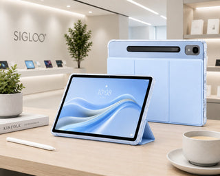 Husa premium pentru Lenovo Tab P12 (TB370FU)/Lenovo Idea Tab Pro(TB-373FU), 12.7'', Sigloo, suport Smart Pen, rezistent la socuri, Blue