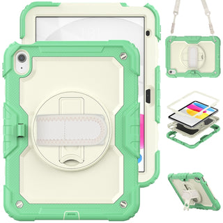 Pachet complet 360ø Sigloo: Hus? Shockproof Armor + Folie integrat? pentru Apple iPad 9th/8th/7th Gen (2021/2020/2019), 10.2", cu stand rotativ, suport creion, curea umar,Verde fistic