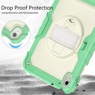 Pachet complet 360ø Sigloo: Hus? Shockproof Armor + Folie integrat? pentru Apple iPad 9th/8th/7th Gen (2021/2020/2019), 10.2", cu stand rotativ, suport creion, curea umar,Verde fistic
