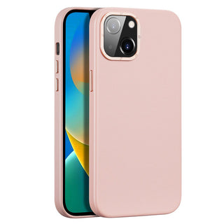 Husa pentru Apple iPhone 14 Plus, Dux Ducis Grit, culoare Roz, eleganta, din piele sintetica si interior de micro-fibra, MagSAfe