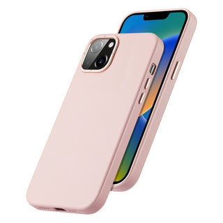 Husa pentru Apple iPhone 14 Plus, Dux Ducis Grit, culoare Roz, eleganta, din piele sintetica si interior de micro-fibra, MagSAfe