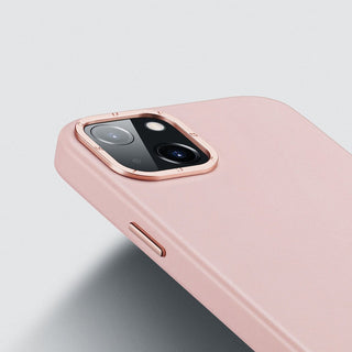 Husa pentru Apple iPhone 14 Plus, Dux Ducis Grit, culoare Roz, eleganta, din piele sintetica si interior de micro-fibra, MagSAfe