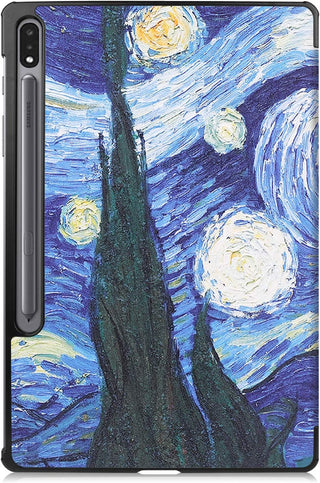 Husa Slim pentru Samsung Galaxy Tab S10 Ultra, S9 Ultra, S8 Ultra, 14.6 inch, Smart Cover, Trifold, model Abstract Sigloo