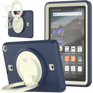 Husa Sigloo, pentru Apple Ipad gen 9/8/7, 10.2inch, Heavy Duty cu protectie 360, rezistenta la socuri cu suport rotativ /protectie ecran, Navy/Crem