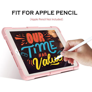 Husa Sigloo, pentru tableta Apple iPad 9th Gen (2021), iPad 8th Gen (2020), iPad 7th Gen (2019) - Protectie completa, stand fluture si curea de umar, suport pentru Pen, roz