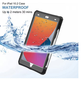 Husa Sigloo, pentru tableta Apple Ipad gen 9/8/7, 10.2", Hybrid 3in1, 360 °protectie, Stand, Waterproof, Negru