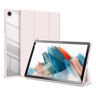 Husa premium pentru tableta Samsung Galaxy Tab A9+ 11", Sigloo, interior piele sintetica, spatele din PC transparent, rezistent la socuri, Pink