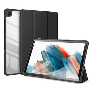 Husa premium pentru tableta Samsung Galaxy Tab A9+, 11", Sigloo, interior piele sintetica, spatele din PC transparent, rezistent la socuri, Black