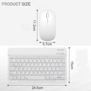 Kit Tastatura + Mouse Wireless Bluetooth Sigloo®, compatibil cu orice tableta, smartphone, laptop, Tv, calculator, Slim, Silentios, Multi-Device (iOS/Android/Windows), Alb