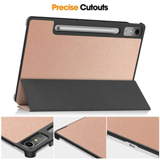 Husa tableta Lenovo Tab P12 (TB370FU) 12.7 inch, 2023, functie sleep/wake-up, ultralight de tip stand, Sigloo, Golden