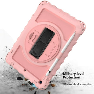 Husa Sigloo, pentru tableta Apple iPad 9th/8th/7th Gen (2021/2020/2019) - Protectie completa, stand, curea umar, suport pen, Roz